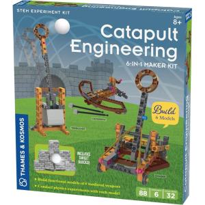 Thames & Kosmos Catapult Engineering STEM Maker Kit, Build 6 Models of Unique Medieval Machines, Explore Mechanical Physics, Includes Safe Foam Balls & Soft-Tipped Projectiles, Suitable for Ages 8+