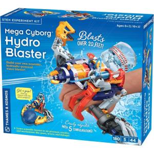 Thames & Kosmos Mega Cyborg Hydro Blaster STEM Experiment Kit, Toy of The Year Finalist – Build a Wearable Hydraulic-Powered Water Toy & Gripper, Shoots Water Up to 20 Feet, Transforms Into 5 Models(Mega Cyborg Hydro Blaster)