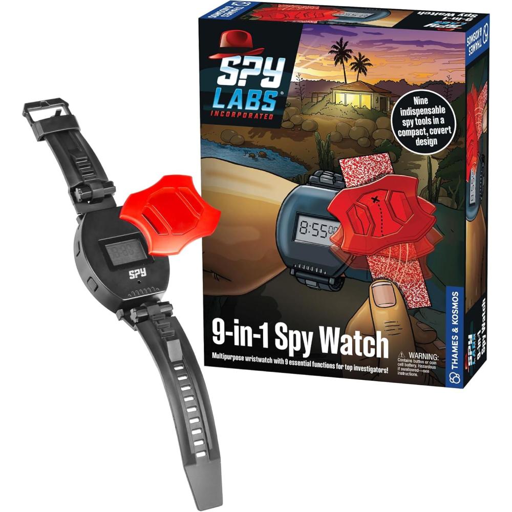 image:imageThames amp Kosmos Spy Labs 9in1 Spy Watch Time Date Alarm Clock Stopwatch Magnifying Glass Secret Message Tools amp More Essential Gadget from The Detective Gear Experts for Young Investigators