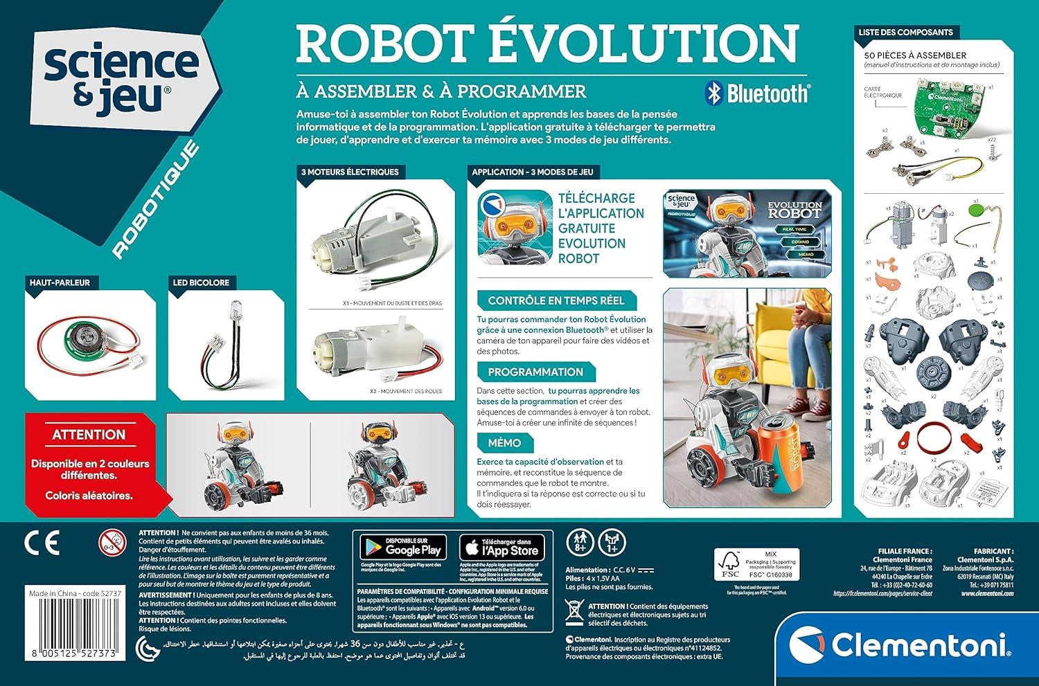 imageClementoni AIRO Robot Intelligence Artificielle pour Enfants 9 Ans 80 Pices Assembler STEM Bluetooth Programmable Gestes ampamp Voix Jeux Codage Danse Ide CadeauMulticolore