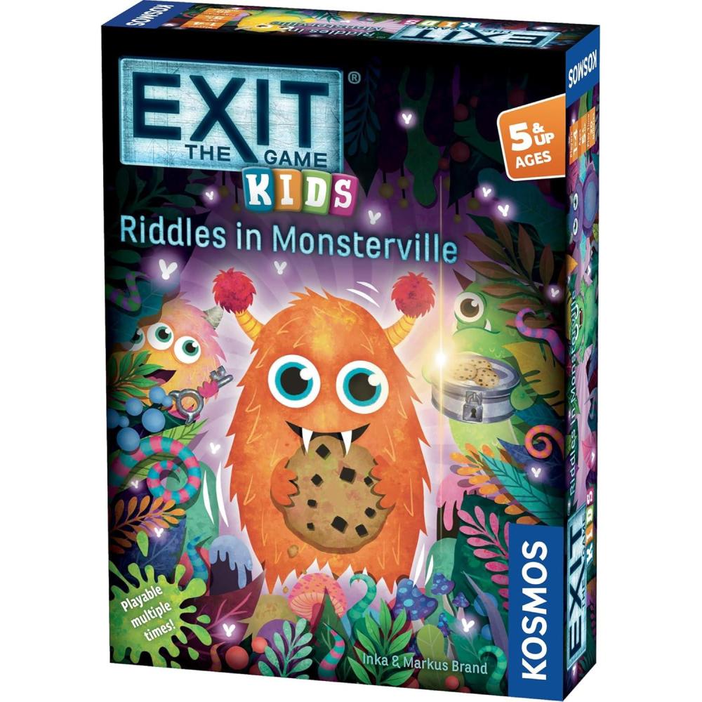 imageThames ampamp Kosmos EXIT Kids Riddles in Monsterville Carte Escape Room Famille et plateau 1 4 joueurs partir de 5 ans Puzzle pour enfants et adultes Soire de jeu amusante