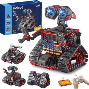 5 en 1 Technic Robot Programmable Kit, Roboticset Construction STEM avec App & Télécommande, Idées Cadeaux Noël d&rsquo;anniversaire créatif pour Garçons de 8 9 10 11 12+ Ans (488 pièces)(Gris et Rouge.)