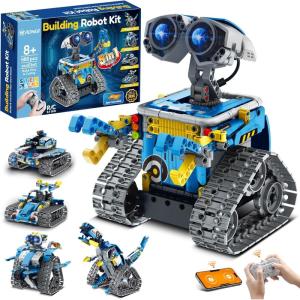 5 en 1 Technic Robot Programmable Kit, Roboticset Construction STEM avec App & Télécommande, Idées Cadeaux Noël d&rsquo;anniversaire créatif pour Garçons de 8 9 10 11 12+ Ans (488 pièces)(Bleu)