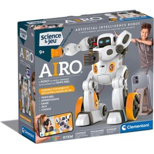 Clementoni | AIRO Robot Intelligence Artificielle pour Enfants 9 Ans+ | 80+ Pièces à Assembler | STEM Bluetooth Programmable Gestes & Voix | Jeux, Codage, Danse | Idée Cadeau(Airo)