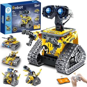 Sillbird Robot Enfants Garçons, 5-en-1 Roboticset avec App Télécommande Jouet de Construction programmable, Cadeau d&rsquo;anniversaire créatif pour Enfants