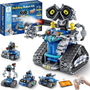 Sillbird Technic Robot pour Enfants Garçons de 8 à 13 Ans, Jouet de Construction 5 en 1 avec Application Programmable, Cadeau d’Anniversaire ou de Noël (596 Pièces)(Bleu)