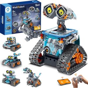Sillbird Technic Robots pour Enfants, 5 en 1 Robot Jouet avec App & Télécommande, Robotique Programmable STEM, Idées Cadeaux pour Garçons de 8 9 10 11 12+ Ans (435 pièces)(B-bleu)