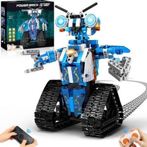 Technic Robot pour Enfants Garçons de 6 à 12 Ans, Ensemble Robotique Programmable 6 en 1 avec Application et Télécommande, pour Anniversaire et Noël (631 Pièces)(B Robot bleu)