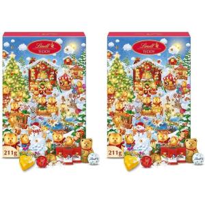 Lindt – Calendrier de l&rsquo;Avent TEDDY – Assortiment de Chocolats au Lait et Blancs – Idéal pour Noël, 211g(Milk and White Chocolate)