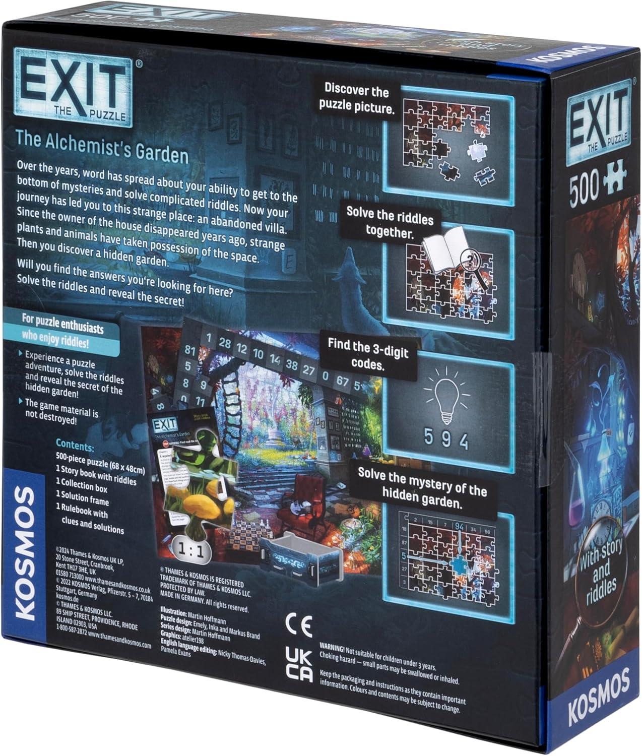 imageThames ampamp Kosmos EXIT Puzzle The Alchemists Garden Jeu dvasion pour adultes et enfants Dfi mystre de 500 pices 1 4 joueurs partir de 10 ans Puzzle stratgie pour soire de jeu en