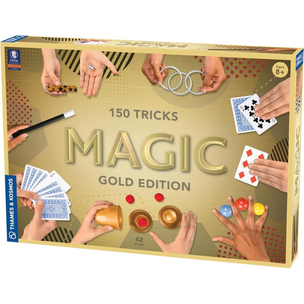 imageThames ampamp Kosmos  698232  Magic Gold Edition  150 Tricks  Blow Your Friends and Family Away with These Amazing Magic Tricks  42 Props  Ages 8150 Tricks