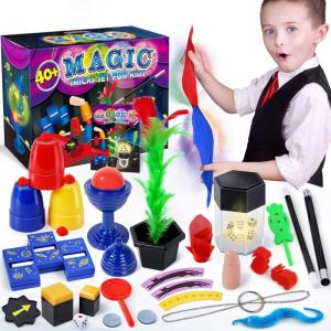Heyzeibo Kit de Magie – 40 Tours de Magie Enfant, Kit Magique avec Baguette Magique et Manuel D&rsquo;instructions étape par étape pour Chaque Tour pour Garçons, Filles, Tout-Petits, Débutants