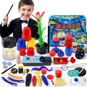 Heyzeibo Kit de Magie – 60+ Tours de Magie Enfant, Kit Magique avec Baguette Magique et Instructions, pour Garçons, Filles, Tout-Petits, Débutants