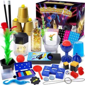 Kit de Magie, 50+ Tours de Magie pour Enfants avec Instructions pour Chaque Tour à Réaliser, Set de Magie pour Filles Garçons Débutants