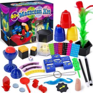 Kit de Magie pour Les Enfants de 6 à 8 Ans, 40 Trucs de Magie avec Instructions pour Les Filles Garçons Débutants, Enfants