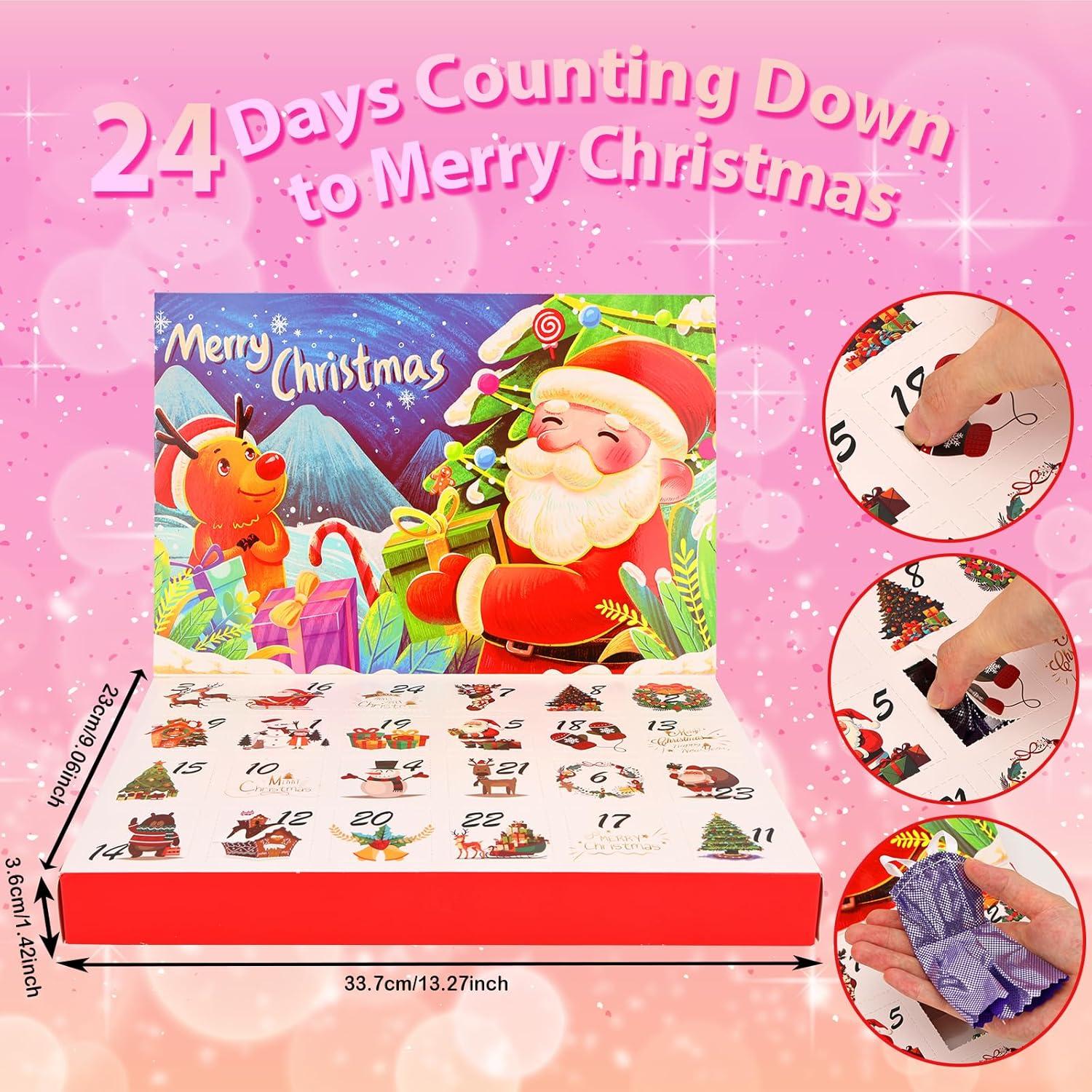 image2025 Calendrier de lAvent Calendrier de Compte Rebours de Nol Surprise Y Comprise 54 Pcs Vtements ampamp Accessoires de Poupe Robes Tenues Chaussures de Poupe etc Calendrier du Festival de Nol