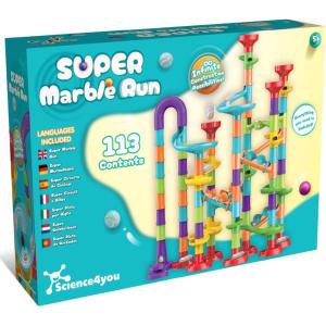 Science4you Super Circuits de Billes pour Enfant – Jeux avec Billes Inclus, Marble Rush + 113 pièces, Jeu de Construction, Joeuts STEM, Cadeau pour Garçon et Fille 3+ ans