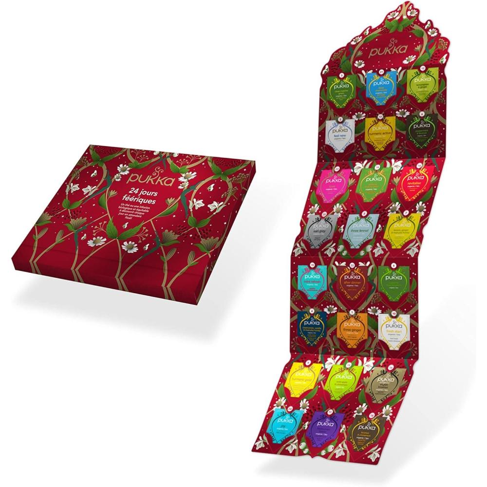 imagePukka Calendrier de lAvent Th Vert et Infusions 2025  Ide cadeau de Noel pour offrir Homme et Femme  Slection de Ths Bio  Ingrdients Biologiques  24 Sachets de ThCalendrier de lAvent 2022