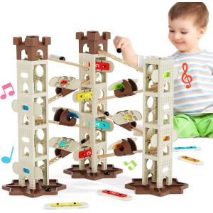 Blocs de Construction de Parcours de Billes musicaux avec 9 Pistes Musicales, Jouet STEM avec Parcours de Billes Musical, Jouet pour Enfants de 6 à 12 Ans, Cadeau pour garçons et Filles