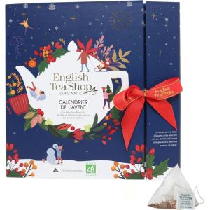 English Tea Shop – Calendrier de l&rsquo;Avent thé et infusions biologiques – 25 sachets pyramides à découvrir dans chaque case – Livre bleu(Bleu)