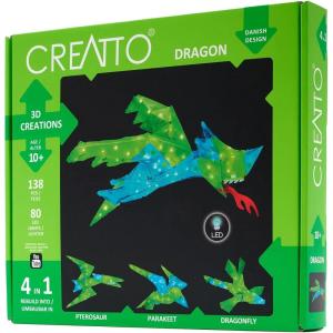 Thames & Kosmos , 03523 , Creatto: Dragon , Build 4 different models , Pterosaur, Parakeet & Dragonfly , Ages 10 +(Dragon)