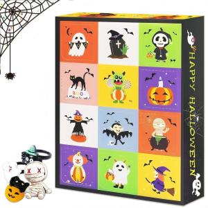 Calendrier de L&rsquo;avent pour Halloween, 24 Jours de Surprise, 2025 Mini-Figurine en Vinyle à Collectionners, Figurines et Accessoires Exclusifs, Boîte Mystère，Idée de Cadeau, Jouet Enfant 3 Ans et + (B)(B)