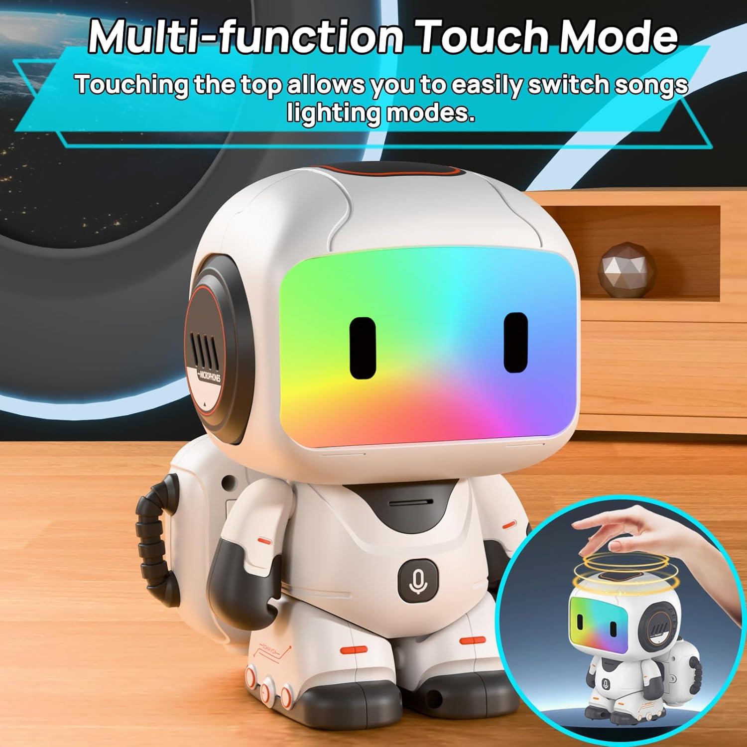 imageProgrammation de robots jouets RC pour enfants robots tlcommands pour garons et filles de 3 ans et plus avec dmonstration automatique danse musique yeux LED et fonction denregistrement