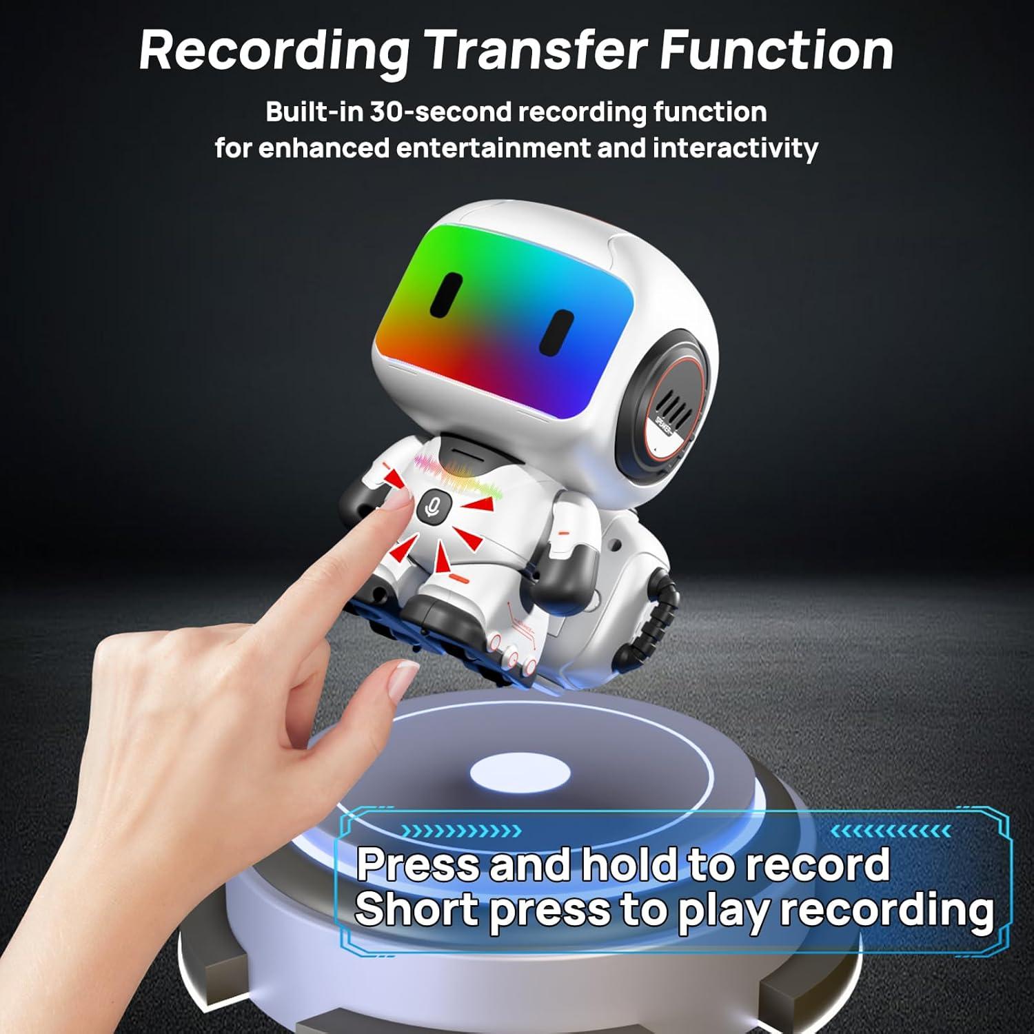 imageProgrammation de robots jouets RC pour enfants robots tlcommands pour garons et filles de 3 ans et plus avec dmonstration automatique danse musique yeux LED et fonction denregistrement