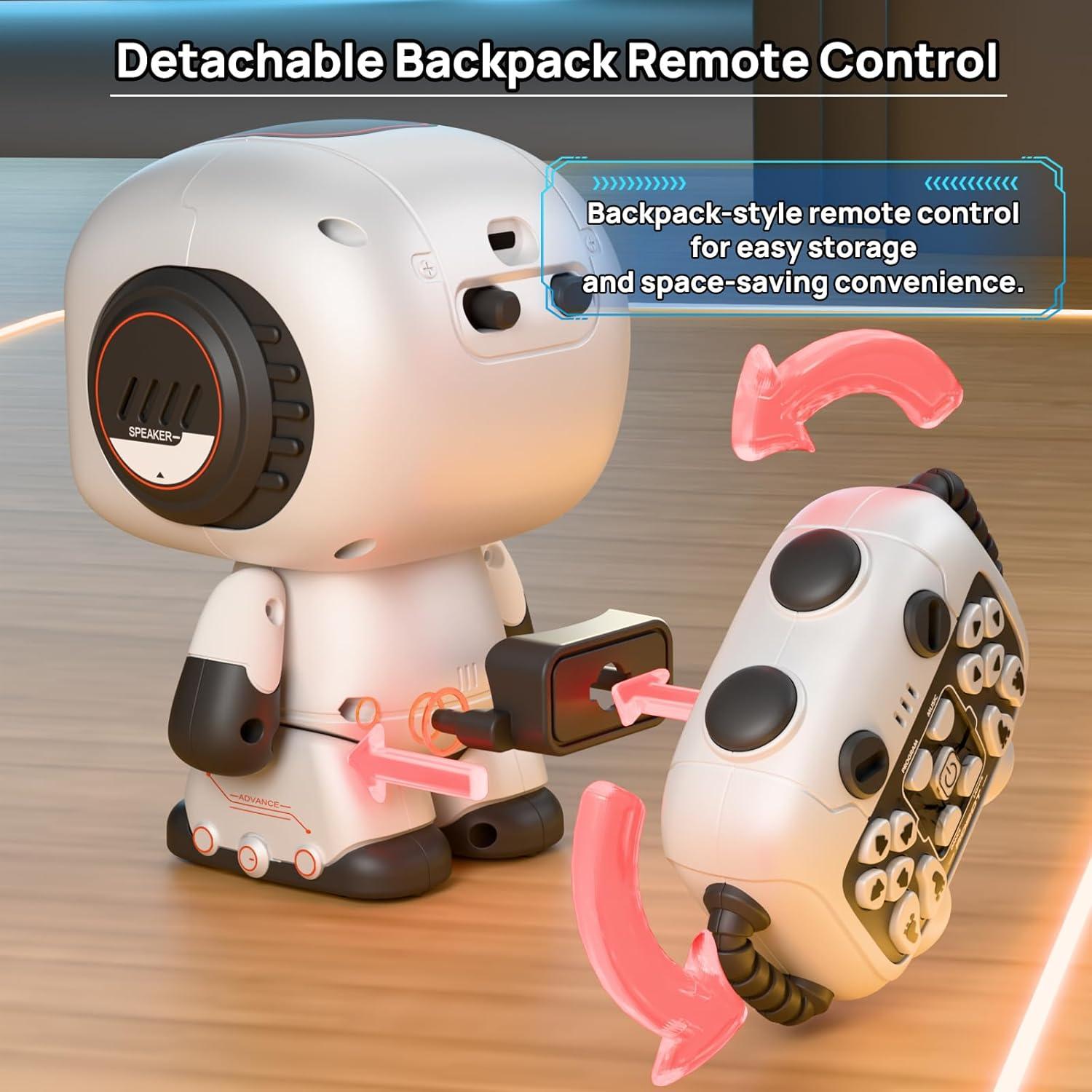 imageProgrammation de robots jouets RC pour enfants robots tlcommands pour garons et filles de 3 ans et plus avec dmonstration automatique danse musique yeux LED et fonction denregistrement