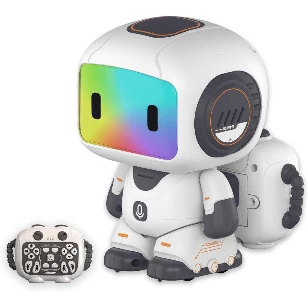 imageProgrammation de robots jouets RC pour enfants robots tlcommands pour garons et filles de 3 ans et plus avec dmonstration automatique danse musique yeux LED et fonction denregistrement
