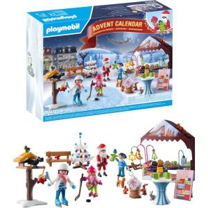 PLAYMOBIL 71348 Calendrier de l&rsquo;Avent – Arc-en-ciel, un univers de princesses et de magie- 24 fenêtres à ouvrir en attendant Noël, jouet avec décor pour enfants à partir de 4 ans(Marché de Noël)