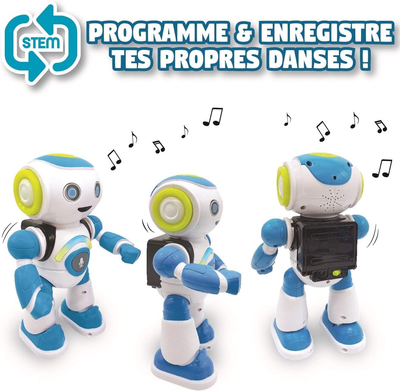 image:imageLexibook Powerman Jr Robot Intelligent Qui lit dans Les penses Jouet pour garons et Filles Powerman Junior Danse Joue de la Musique Quiz Animaux karaok programmable STEM VertBleu ROB20FRPowerman Jr