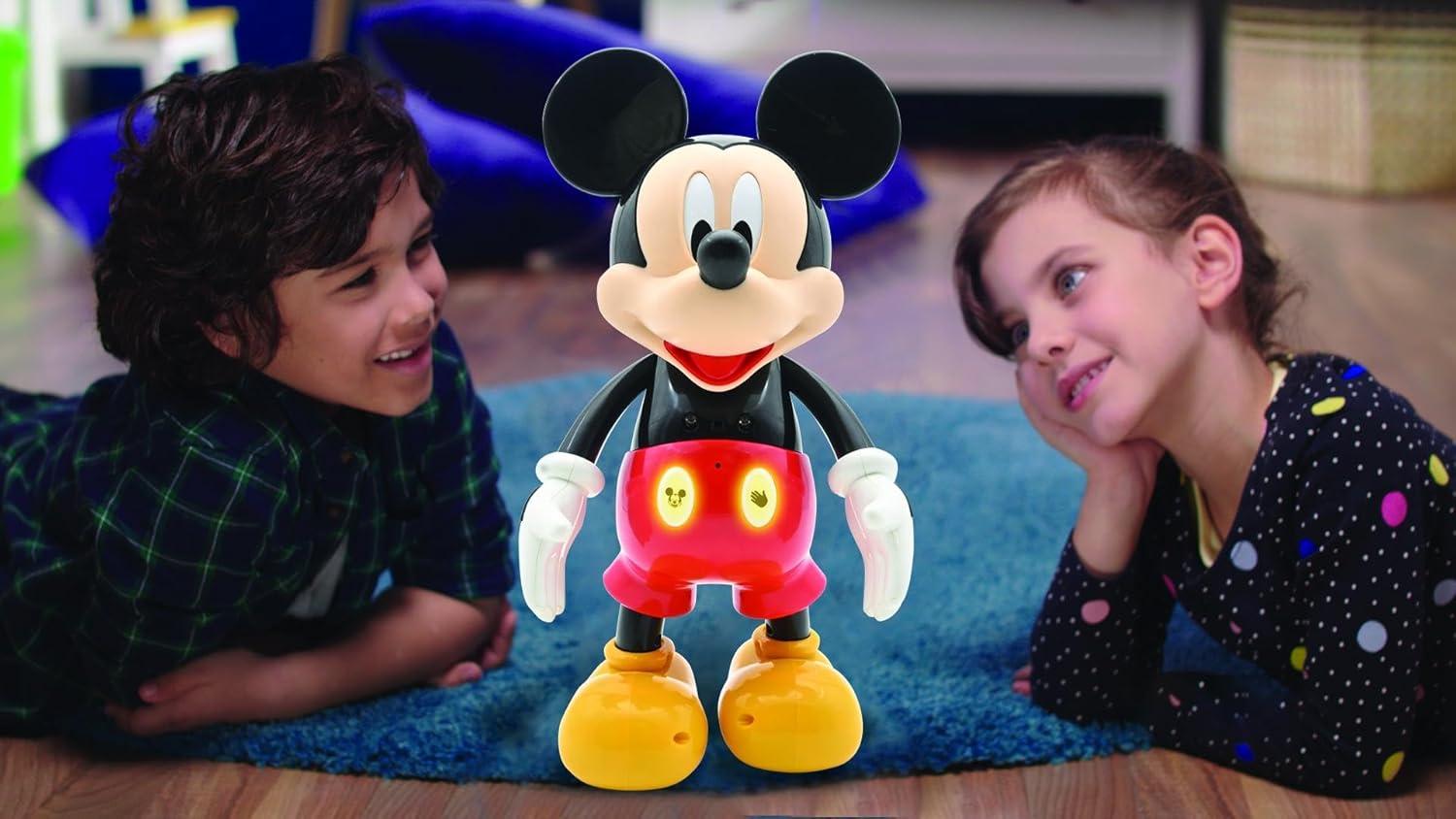 image:imageLexibook Powerman Jr Robot Intelligent Qui lit dans Les penses Jouet pour garons et Filles Powerman Junior Danse Joue de la Musique Quiz Animaux karaok programmable STEM VertBleu ROB20FRMickey A