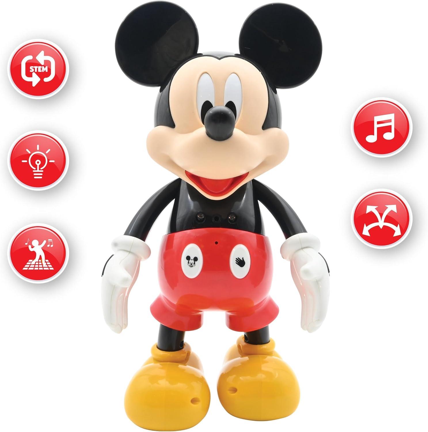 image:imageLexibook Powerman Jr Robot Intelligent Qui lit dans Les penses Jouet pour garons et Filles Powerman Junior Danse Joue de la Musique Quiz Animaux karaok programmable STEM VertBleu ROB20FRMickey A