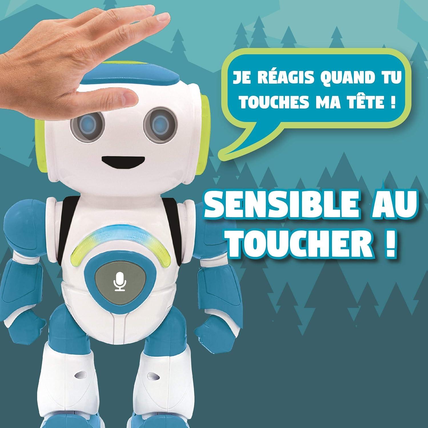 image:imageLexibook Powerman Jr Robot Intelligent Qui lit dans Les penses Jouet pour garons et Filles Powerman Junior Danse Joue de la Musique Quiz Animaux karaok programmable STEM VertBleu ROB20FRPowerman Jr