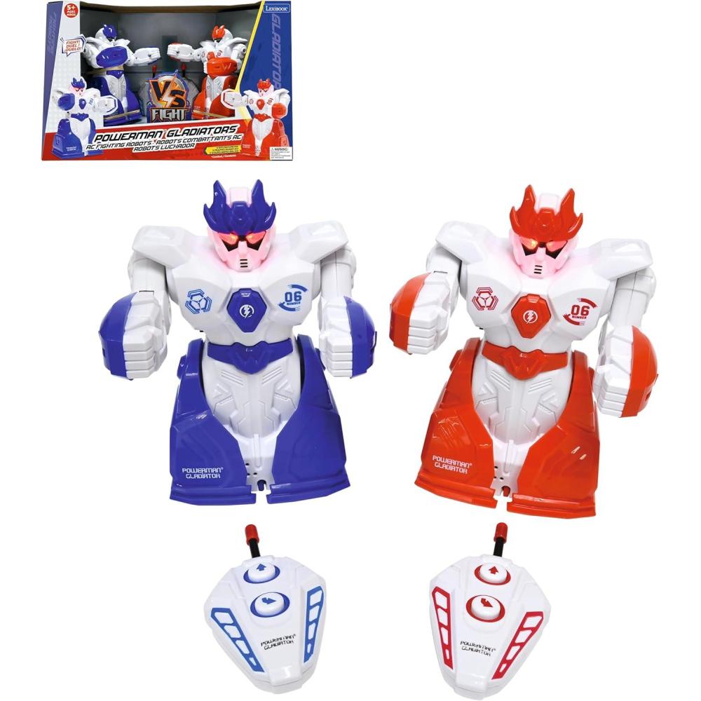 image:imageLexibook Powerman Jr Robot Intelligent Qui lit dans Les penses Jouet pour garons et Filles Powerman Junior Danse Joue de la Musique Quiz Animaux karaok programmable STEM VertBleu ROB20FRPowerman Gladiators