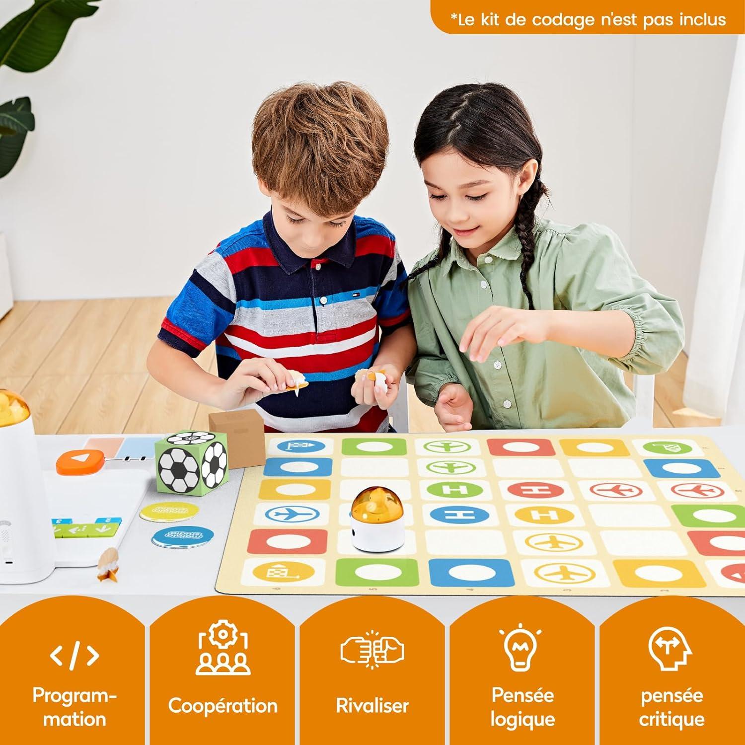 image:imageCoding Set Kit Jouet Robot Programmable pour Enfants partir de 4 Ans Robot de Codage lectronique Interactif Jouet dapprentissage STEM Cadeau de Rentre Scolaire pour Enfants de 410Bote de Jeu