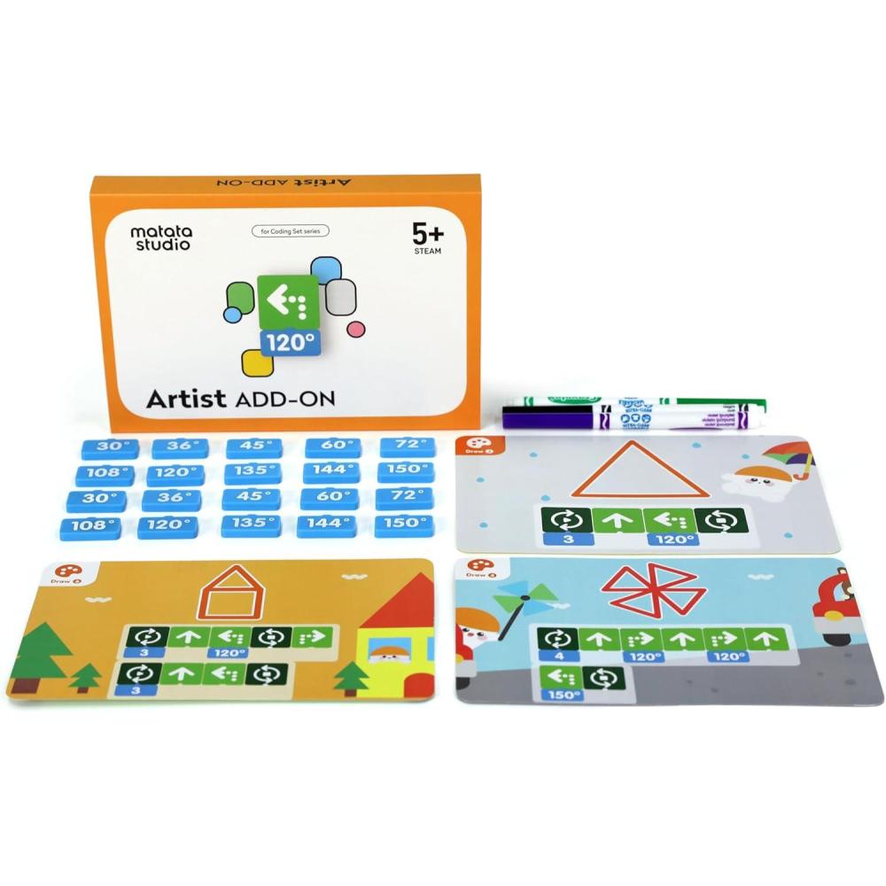 image:imageCoding Set Kit Jouet Robot Programmable pour Enfants partir de 4 Ans Robot de Codage lectronique Interactif Jouet dapprentissage STEM Cadeau de Rentre Scolaire pour Enfants de 410Extension Artiste
