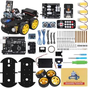 ELEGOO Robot Enfant Kit Voiture Robot Intelligent Compatible avec Arduino, Robot Jouet pour Garçons Filles Adultes de 8 Ans+ Robot Programmable(Voiture 4.0)