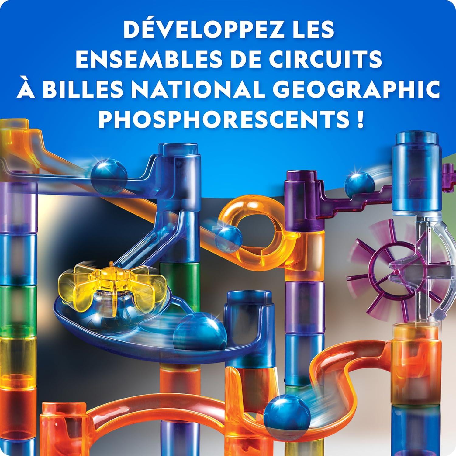 image:imageCircuit Billes NATIONAL GEOGRAPHIC avec Ascenseur Motoris Kit de 95 Pices avec Spirale lectrique 20 Billes Sac de Rangement et Plus Machine Mouvement Perptuel Jouet de Physique