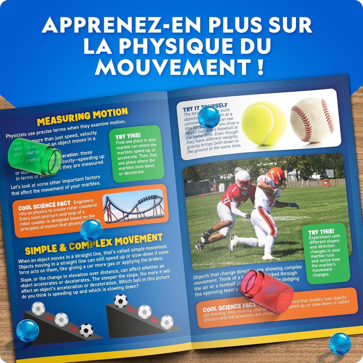 image:imageCircuit Billes NATIONAL GEOGRAPHIC avec Ascenseur Motoris Kit de 95 Pices avec Spirale lectrique 20 Billes Sac de Rangement et Plus Machine Mouvement Perptuel Jouet de Physique