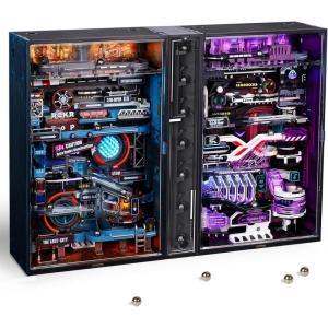 ROKR – Parcours de billes 3D en plastique avec puzzle de la ville d&rsquo;Alchimie pour adultes, à construire – Idée cadeau pour bureau Cyberpunk Steampunk – Monde parallèle MR04S(MRX01-Last City&Future City)